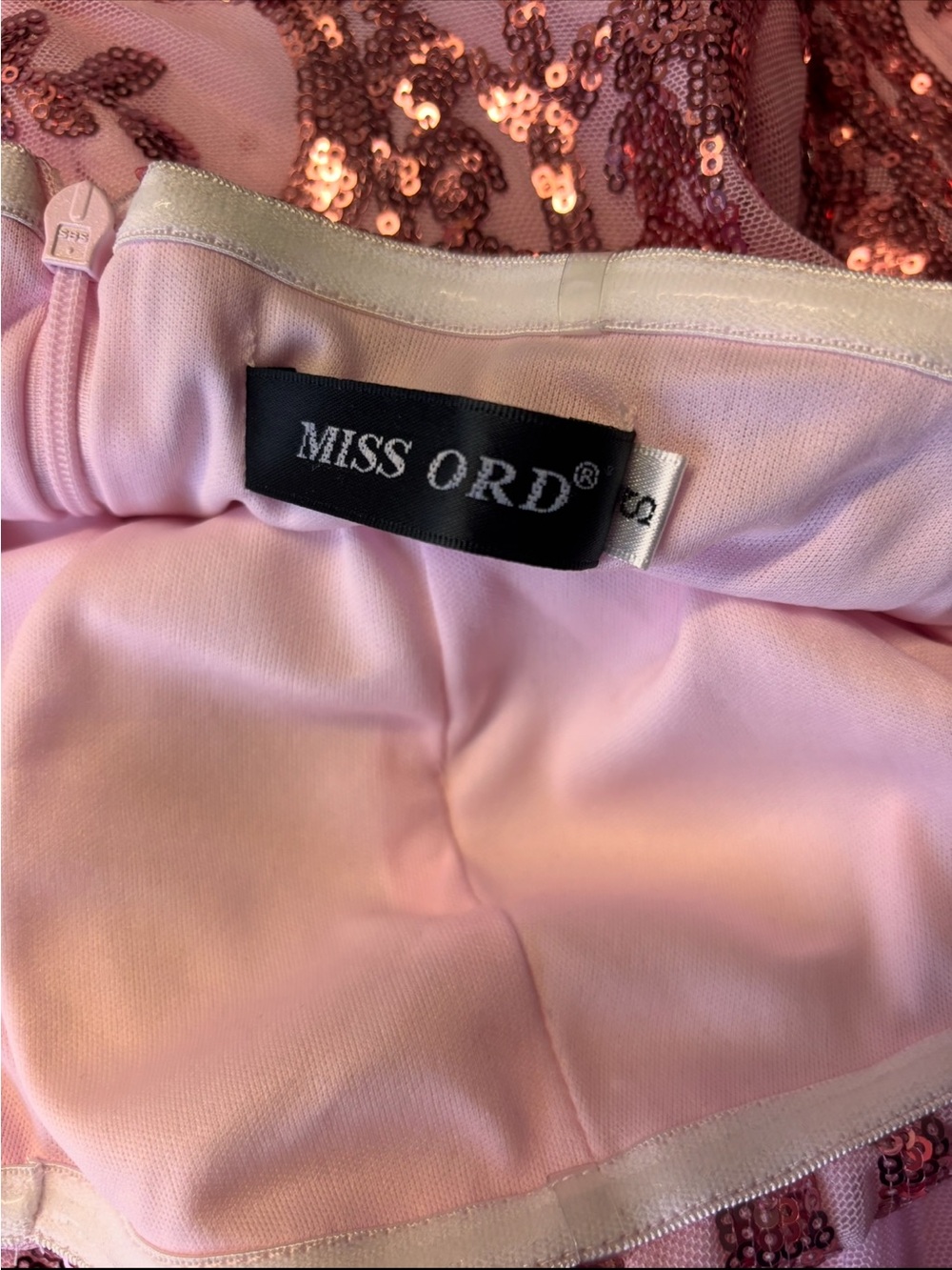 Strapless Pink Sequin-Embellished Mermaid Gown - Picture 5 of 5